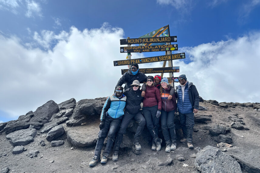susan and bob at the summit of mount kilimanjaro
