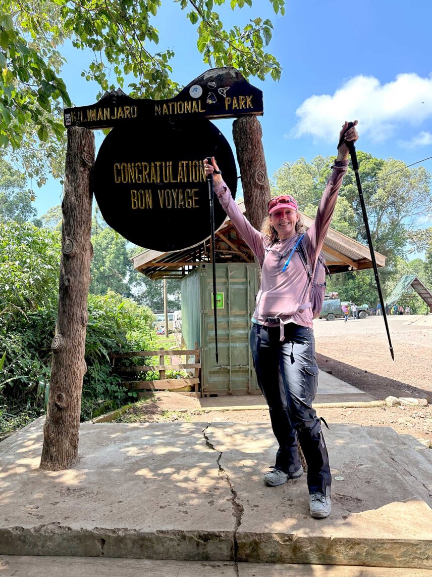susan at the conclusion of her kilimanjaro trek